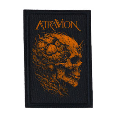 Orange Skull - PR01 Portrait 8cm x 12cm Rectangle Sew-On Patch Thumbnail